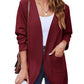 Stijlvolle Dames Wafelgebreide Cardigan met Zakken - Licht & Comfortabel