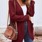 Stijlvolle Dames Wafelgebreide Cardigan met Zakken - Licht & Comfortabel