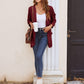 Stijlvolle Dames Wafelgebreide Cardigan met Zakken - Licht & Comfortabel