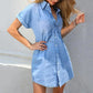 Blauwe Imitatie Denim Jurk - Charlotte