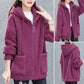 CozyChic Pluche Capuchon Fleecejas: Zakken & Rits Warmte voor Elegante Winter
