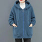 CozyChic Pluche Capuchon Fleecejas: Zakken & Rits Warmte voor Elegante Winter