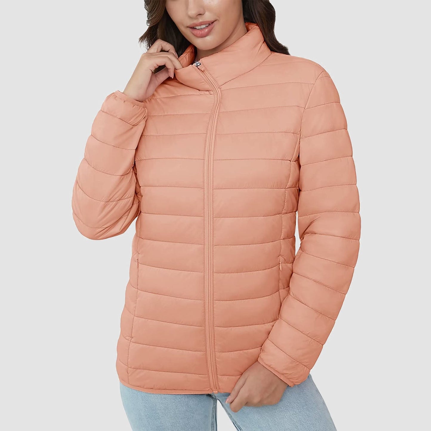 ChicQuilt: Elegante Dames Lichtgewicht Puffer - Gezellige, Ritssluiting Winter Elegantie