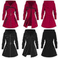 Gothic Elegantie: Winterse Warmte Ontmoet Punkstijl in Dames Lange Capuchonjas met Rits