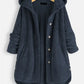 Chique Winter Elegantie: Teddy Sherpa Fleece Lange Jas met Capuchon voor Dames