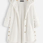 Chique Winter Elegantie: Teddy Sherpa Fleece Lange Jas met Capuchon voor Dames