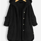 Chique Winter Elegantie: Teddy Sherpa Fleece Lange Jas met Capuchon voor Dames
