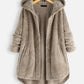 Chique Winter Elegantie: Teddy Sherpa Fleece Lange Jas met Capuchon voor Dames