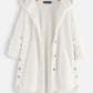 Chique Winter Elegantie: Teddy Sherpa Fleece Lange Jas met Capuchon voor Dames
