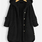 Chique Winter Elegantie: Teddy Sherpa Fleece Lange Jas met Capuchon voor Dames