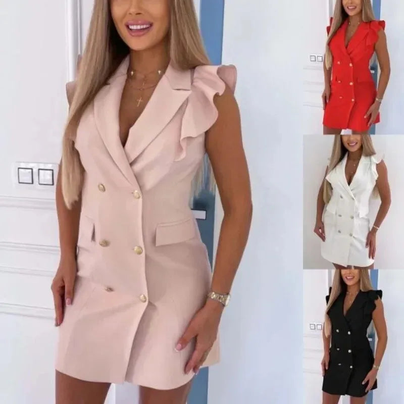 Cana - Witte Bodycon Blazerjurk