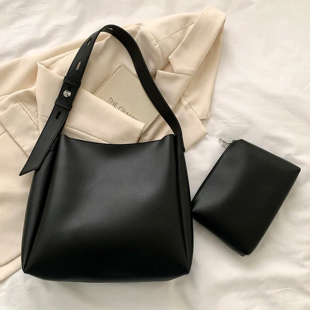 Zwarte Designer Schoudertas - Liliana