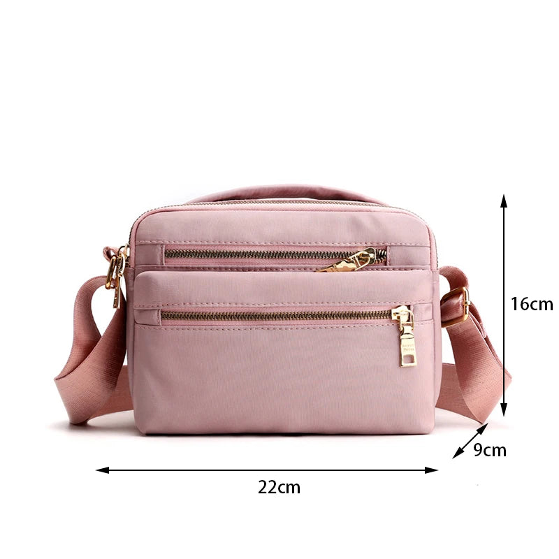 Roze Nylon Crossbody Tas - Roxana