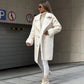 Gezellige Chic: Dames Pluche Teddy Jas met Fleece Voering & Casual Losse Pasvorm