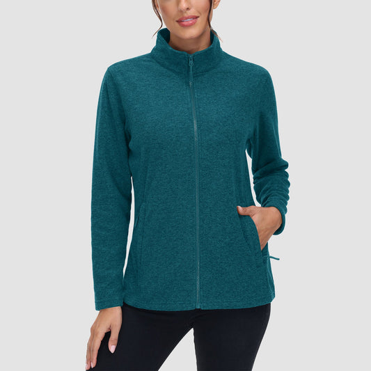 CozyChic Rits-Fleece: Warme Damesjas met Zakken