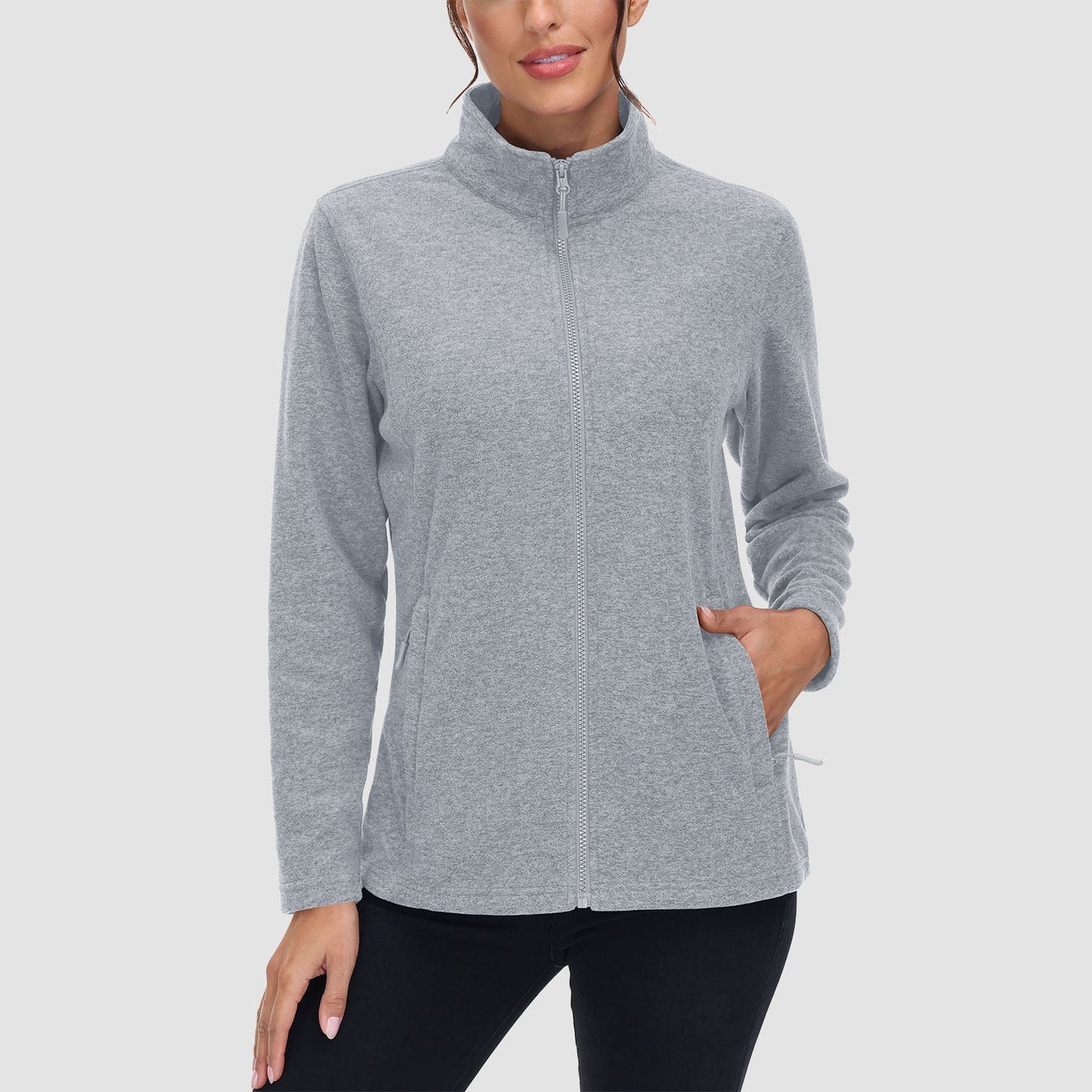 CozyChic Rits-Fleece: Warme Damesjas met Zakken
