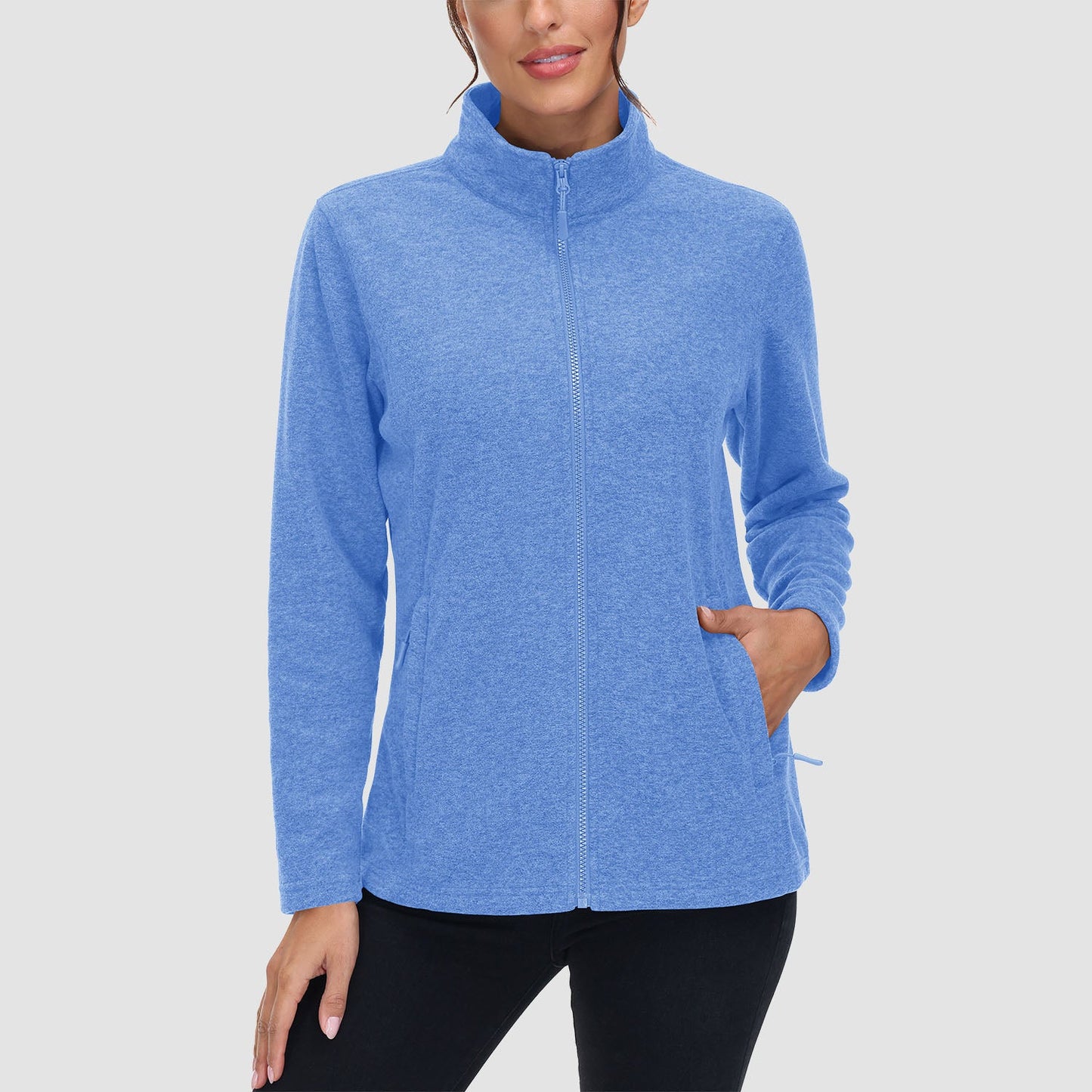 CozyChic Rits-Fleece: Warme Damesjas met Zakken