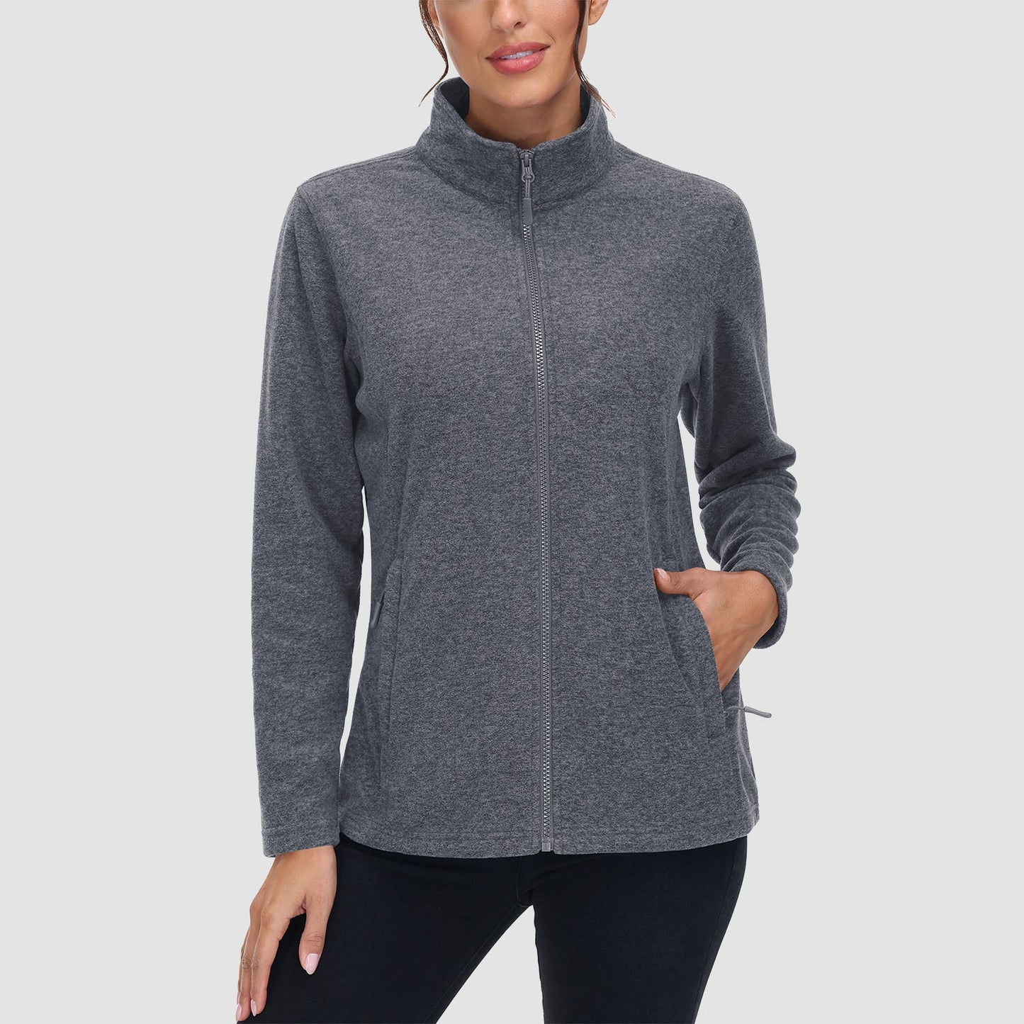 CozyChic Rits-Fleece: Warme Damesjas met Zakken