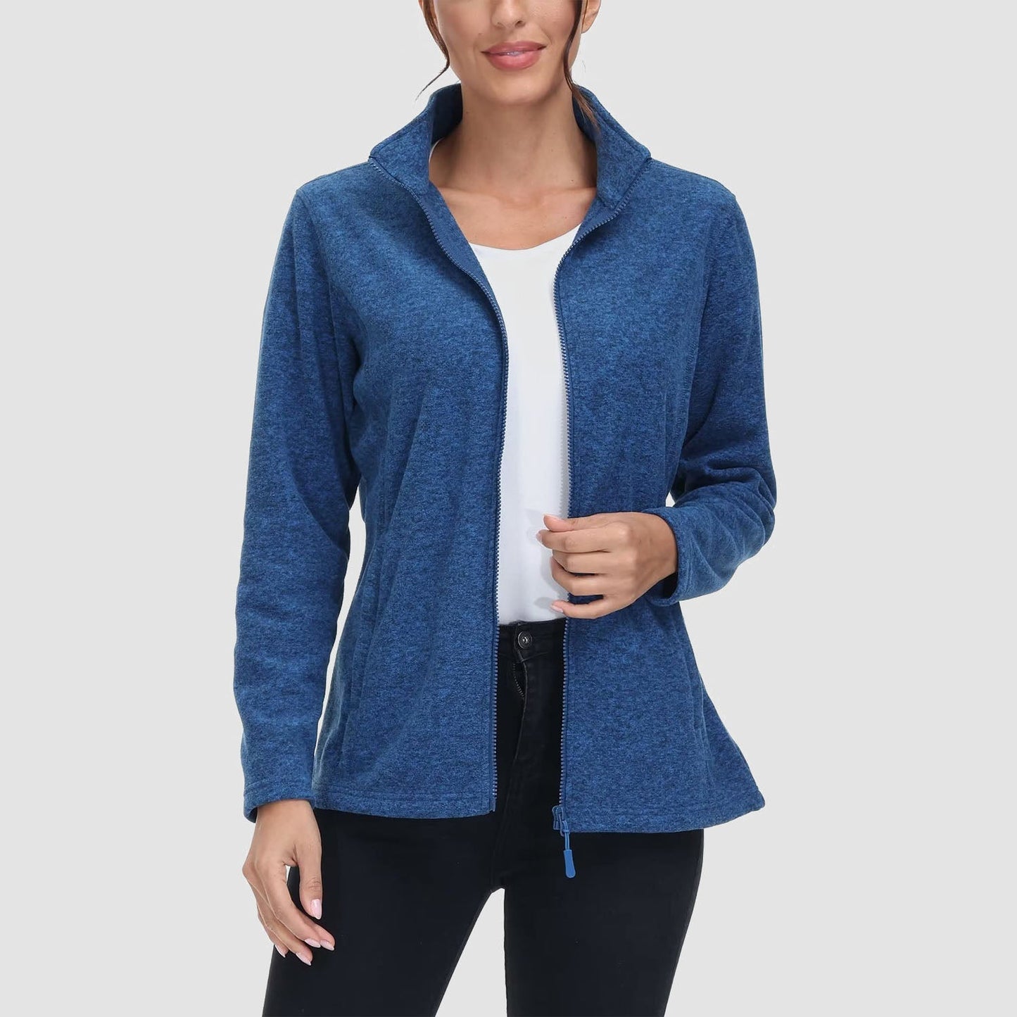 CozyChic Rits-Fleece: Warme Damesjas met Zakken