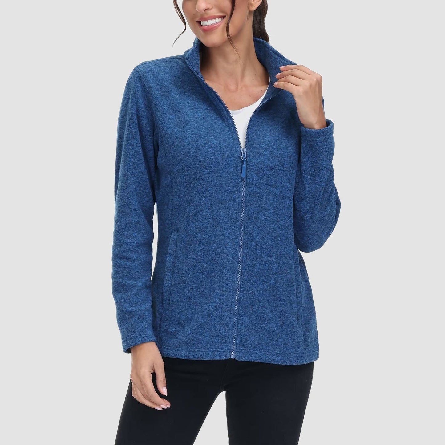 CozyChic Rits-Fleece: Warme Damesjas met Zakken