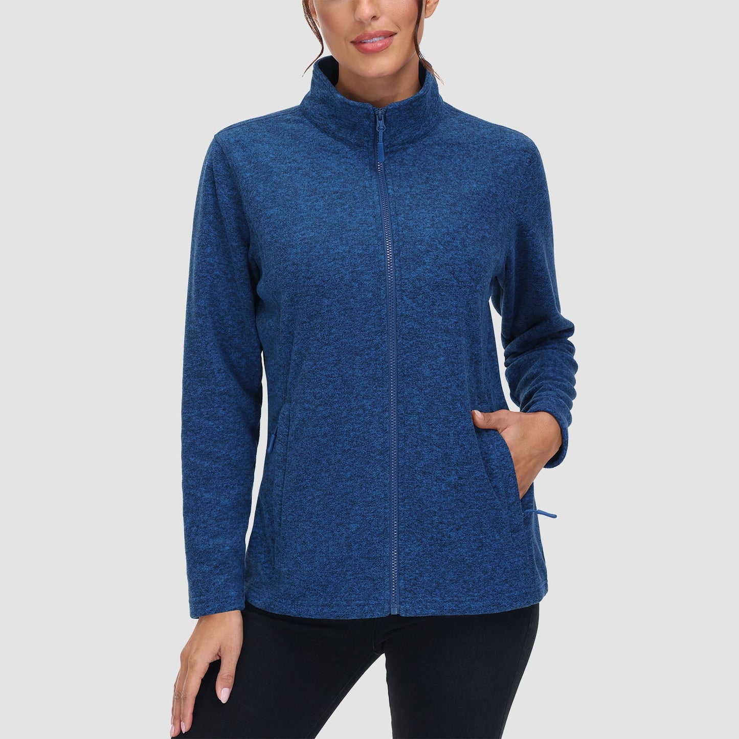 CozyChic Rits-Fleece: Warme Damesjas met Zakken