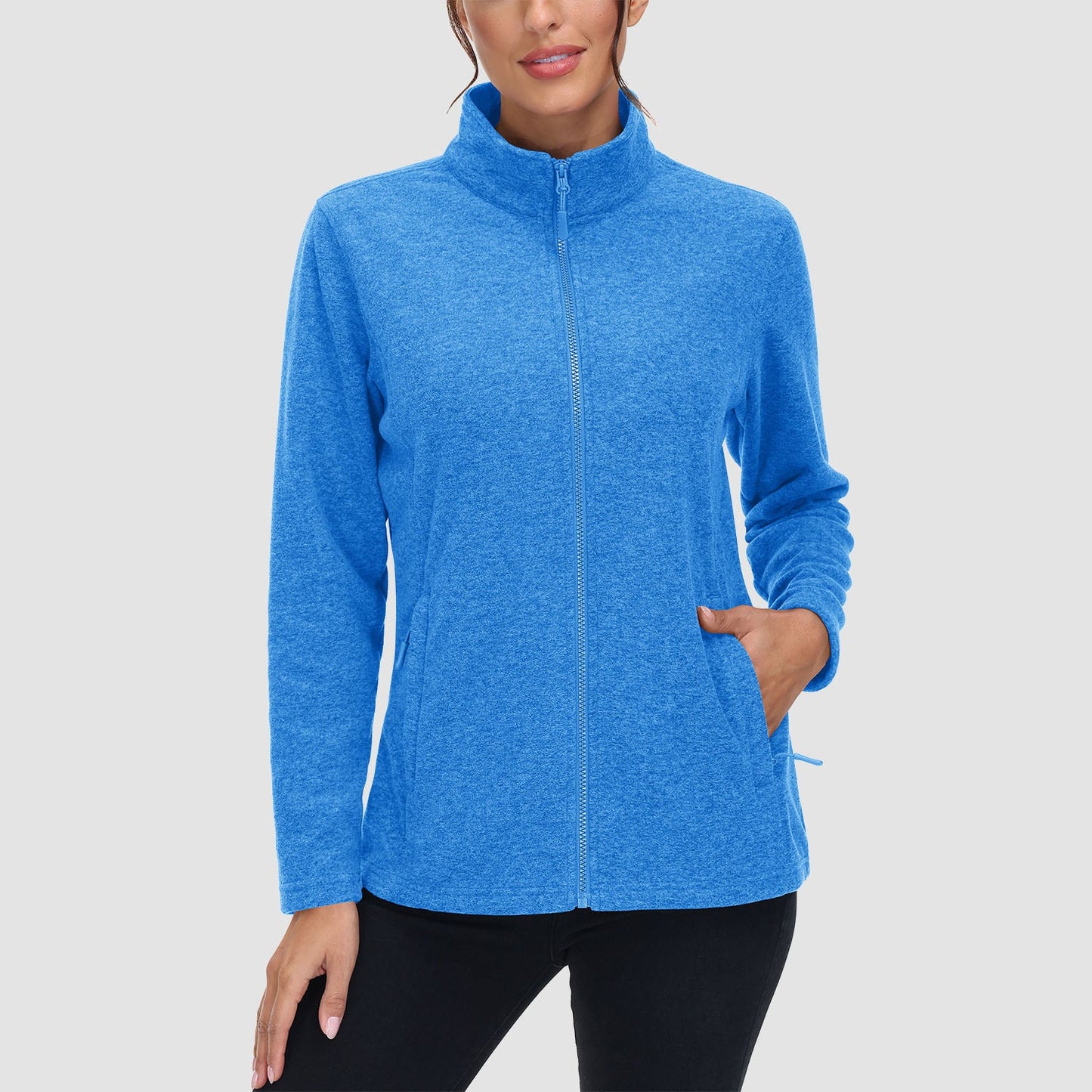 CozyChic Rits-Fleece: Warme Damesjas met Zakken