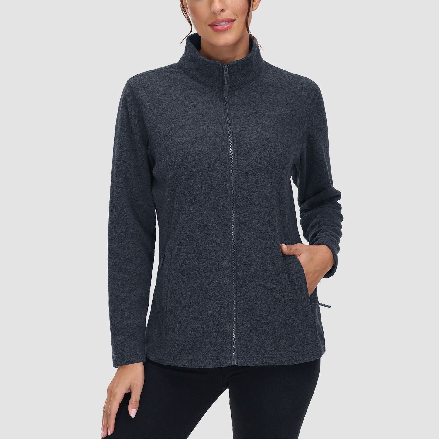 CozyChic Rits-Fleece: Warme Damesjas met Zakken