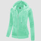 CozyChic: Dames Velours Fleece Hoodie - Warm, Stijlvol & Handig met Zakken!