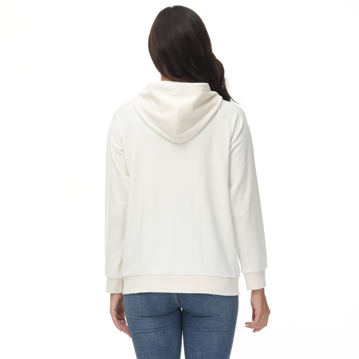 CozyChic: Dames Velours Fleece Hoodie - Warm, Stijlvol & Handig met Zakken!