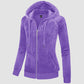 CozyChic: Dames Velours Fleece Hoodie - Warm, Stijlvol & Handig met Zakken!