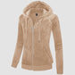 CozyChic: Dames Velours Fleece Hoodie - Warm, Stijlvol & Handig met Zakken!