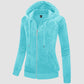 CozyChic: Dames Velours Fleece Hoodie - Warm, Stijlvol & Handig met Zakken!