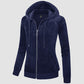 CozyChic: Dames Velours Fleece Hoodie - Warm, Stijlvol & Handig met Zakken!