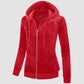 CozyChic: Dames Velours Fleece Hoodie - Warm, Stijlvol & Handig met Zakken!