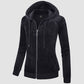 CozyChic: Dames Velours Fleece Hoodie - Warm, Stijlvol & Handig met Zakken!