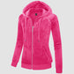 CozyChic: Dames Velours Fleece Hoodie - Warm, Stijlvol & Handig met Zakken!