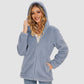 CozyChic Dames Hooded Sherpa Jas: Rits, Zakken - Winterse Warmte