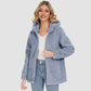 CozyChic Dames Hooded Sherpa Jas: Rits, Zakken - Winterse Warmte