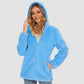 CozyChic Dames Hooded Sherpa Jas: Rits, Zakken - Winterse Warmte