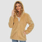 CozyChic Dames Hooded Sherpa Jas: Rits, Zakken - Winterse Warmte