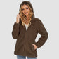 CozyChic Dames Hooded Sherpa Jas: Rits, Zakken - Winterse Warmte
