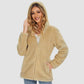 CozyChic Dames Hooded Sherpa Jas: Rits, Zakken - Winterse Warmte