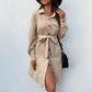 Khaki Cardigan Jurk - Isabella