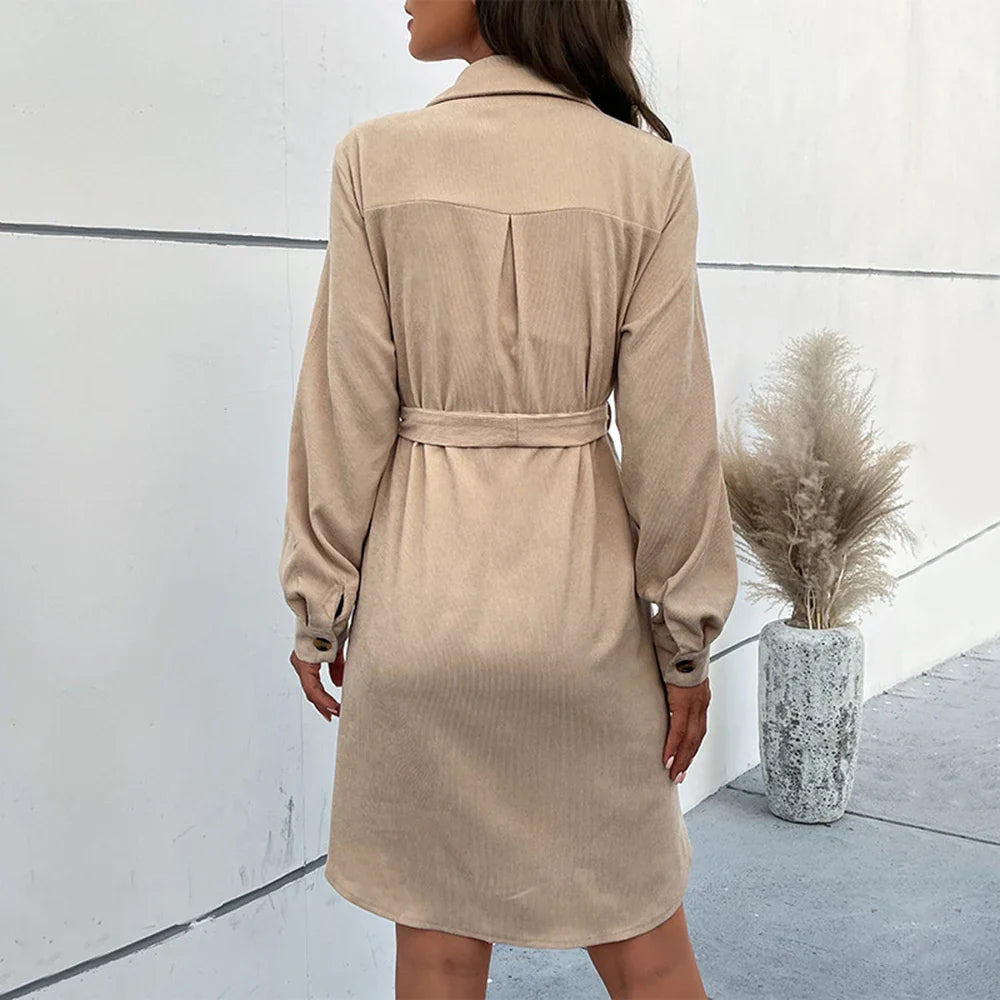 Khaki Cardigan Jurk - Isabella