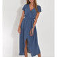 Blauwe Elegante Jurk - Albina