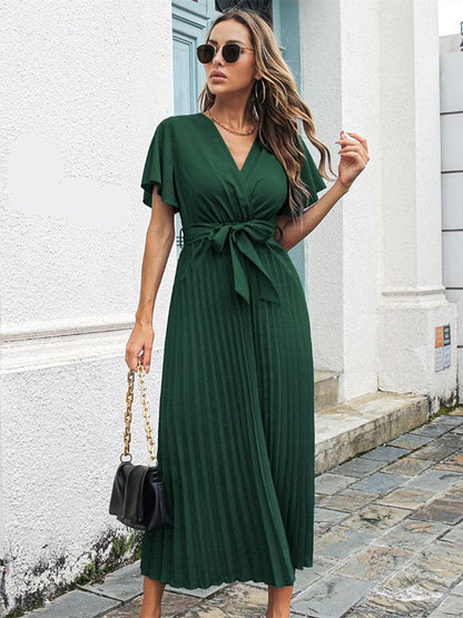 Groene Elegante Plooijurk - Madilyn