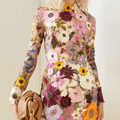 Fien - Elegante Bloemdecoratie Jurk