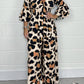 Bruin Luipaardprint V-hals Jumpsuit - Eva