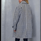 Chique Zwarte Bessencoat: Houndstooth met Dubbele Zakken
