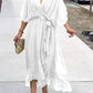 Fiona - chiffon midi-jurk met v-hals